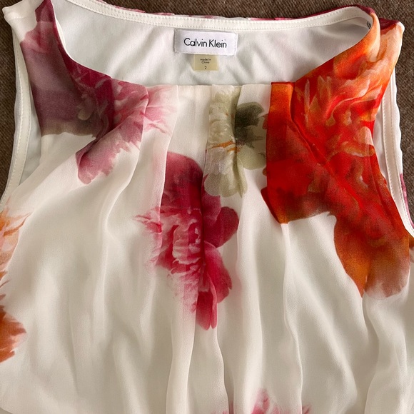 Calvin Klein Floral Chiffon Dress - Picture 8 of 8